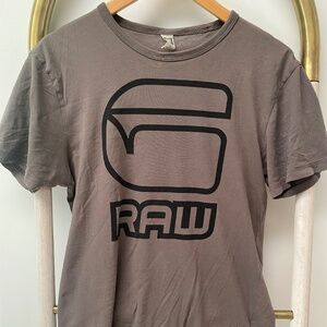 G-Star Raw Short Sleeves Graphic Olive Brown Cotton T-shirt Size S